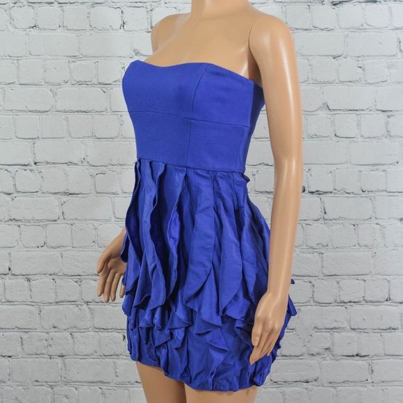 Cynthia Steffe strapless blue silk dress - Picture 5 of 8
